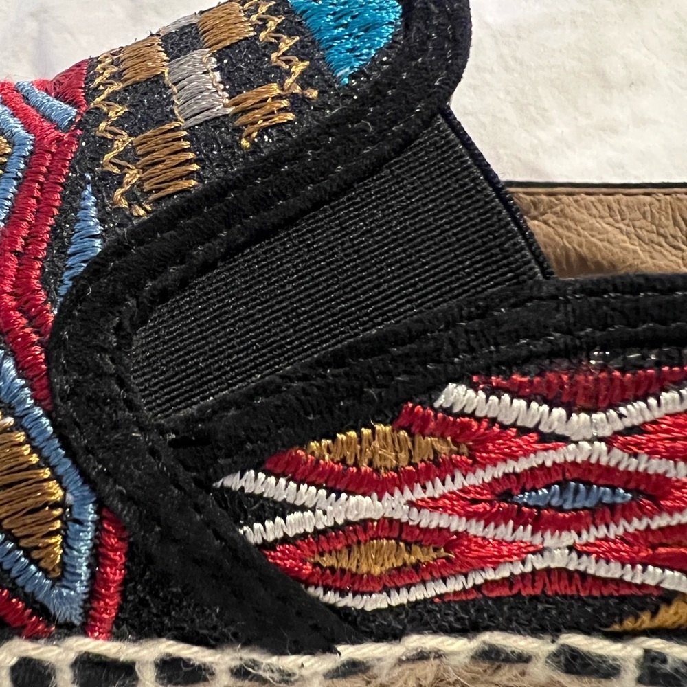 Johnny Was Black Aldorna Embroidery Espadrille Slip On  Shoe EUR 39 - Picture 10 of 12